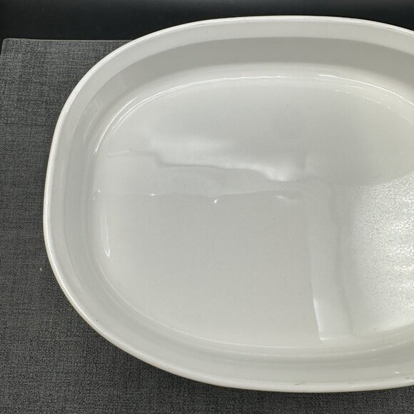 Vtg Corning Ware Oval Casserole F-4-B 2.5L French White Brown Ombre Ribbed - Picture 5 of 16